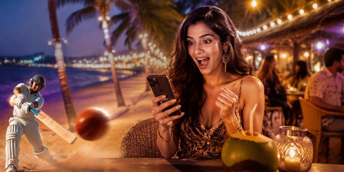 Cricket enthusiasts betting from Goa beachside on mobile devices
