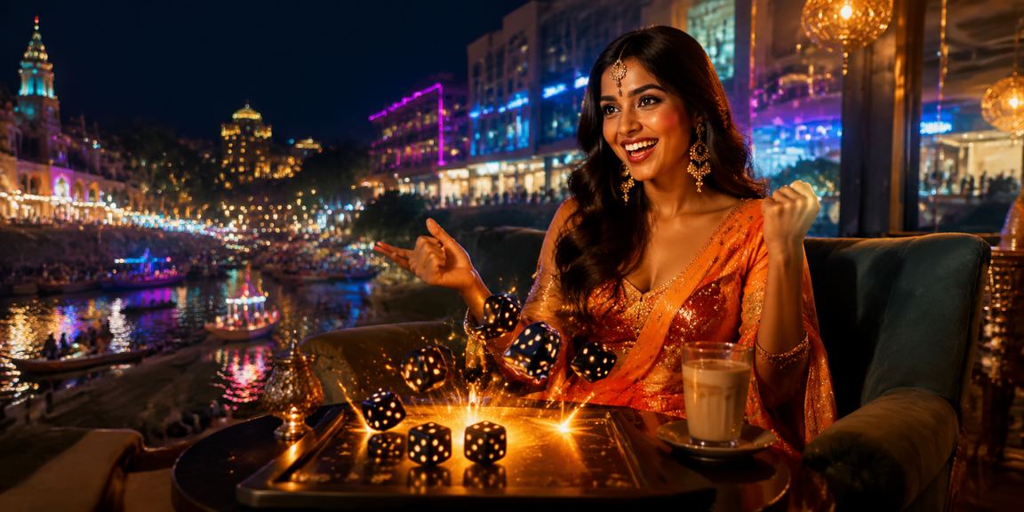 Indian dice game at night market